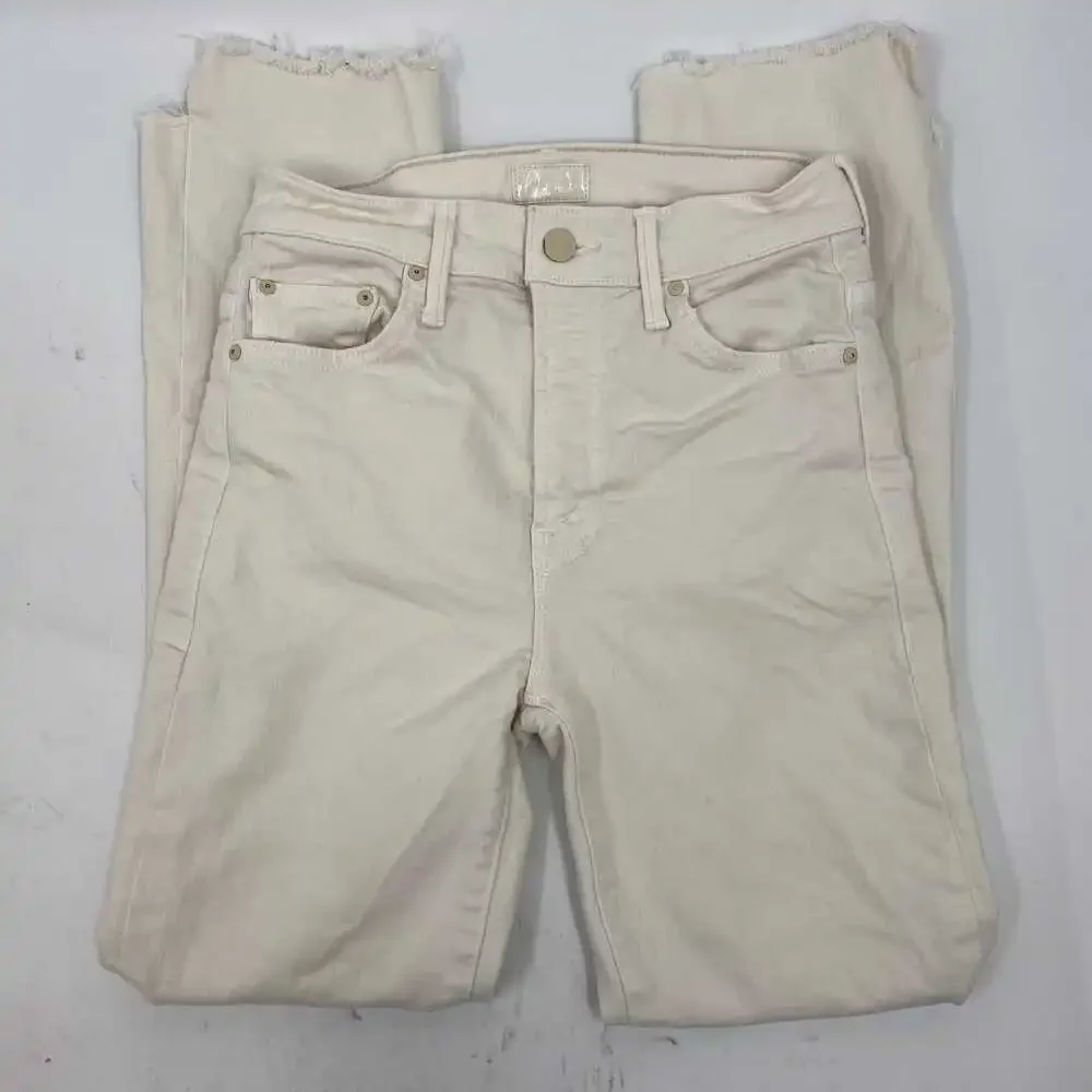 MOTHER Cream Insider Crop Step Fray Jeans | Women’s Regular 25 - Picture 7 of 11